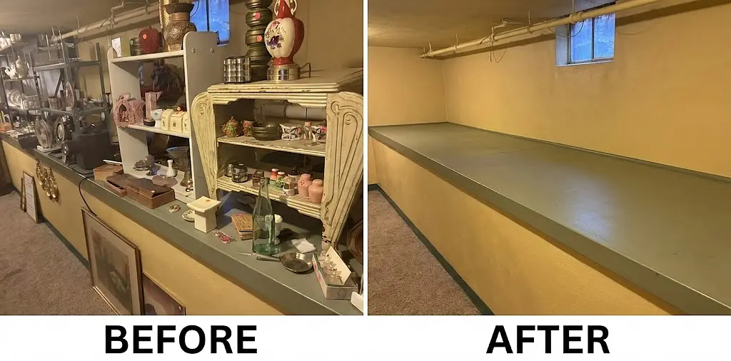 Before and after view of a Denver donation-first room cleanout