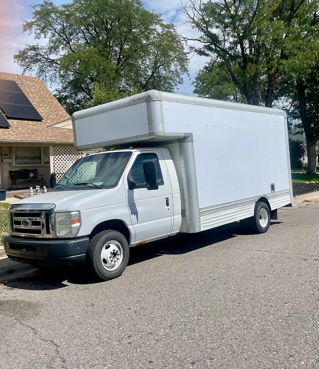 White box truck used for Donation Hauling Solutions pickups