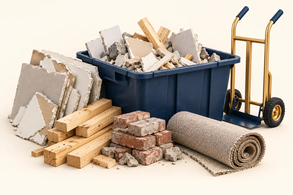Construction debris removal service illustration