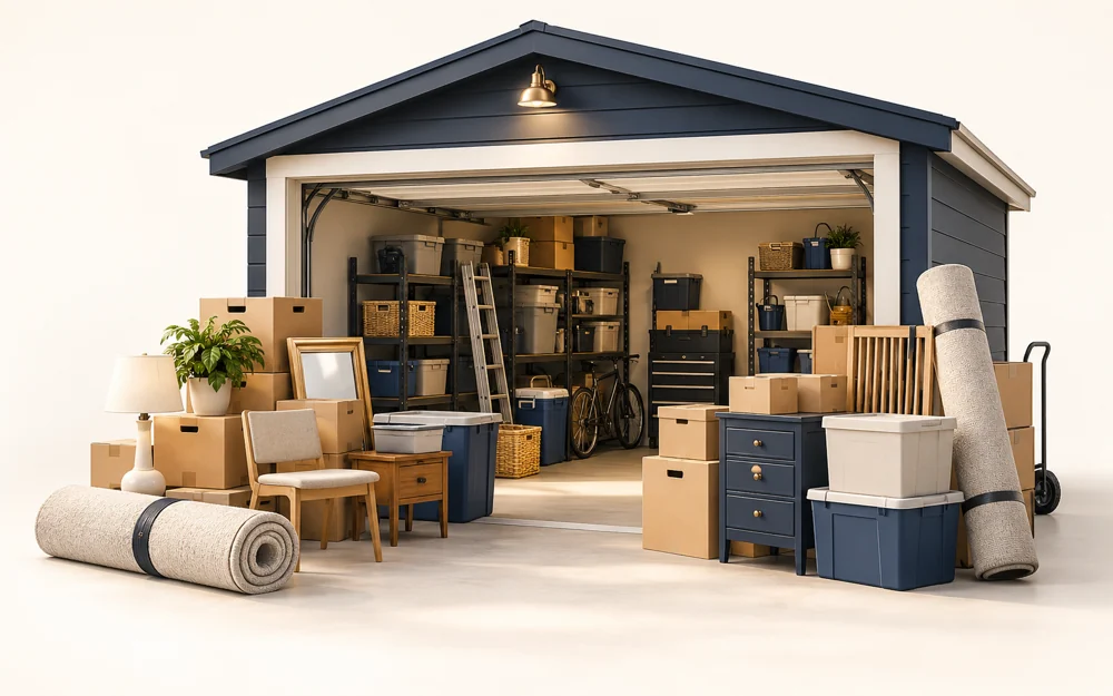 Home and garage cleanout service illustration